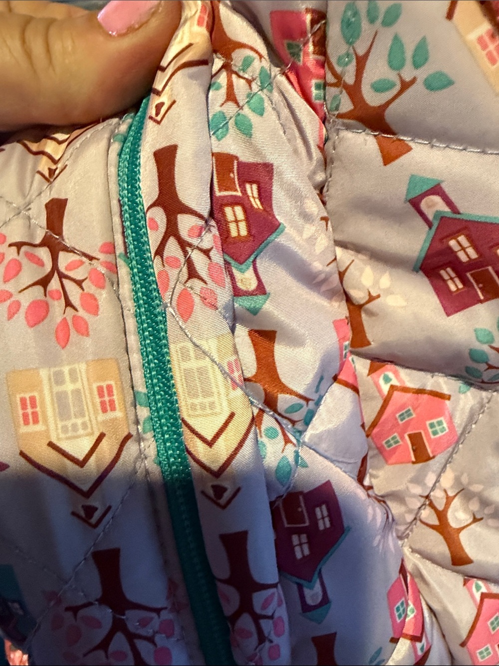Matilda Jane Coral Pink Floral Quilted Kids Backpack with Teal Accents - Picture 9 of 11